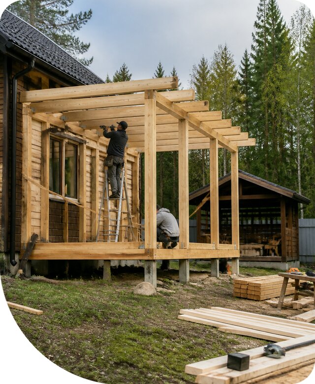 Строительство пристроек и построек на участке в Воркуте